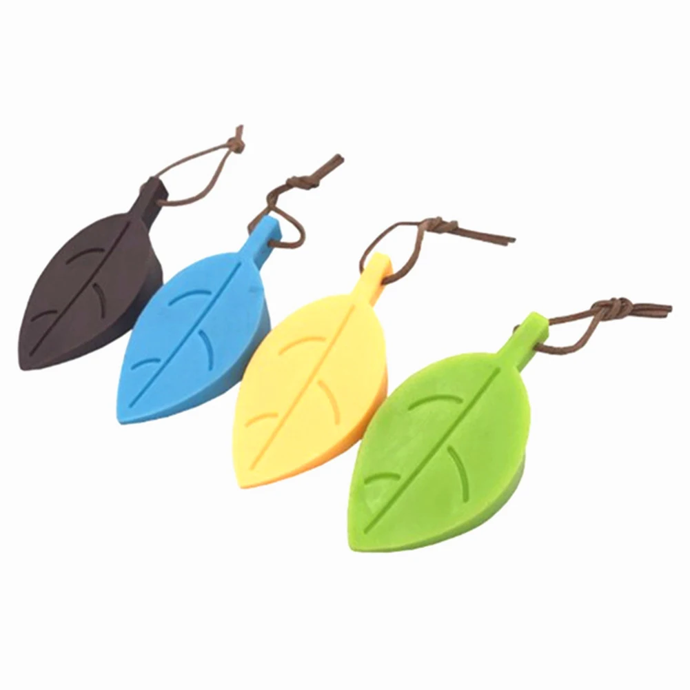 Leaves-Tope de puerta de silicona para ni&ntilde;os, anticarpeta, seguridad manual, tarjeta, colgante-1