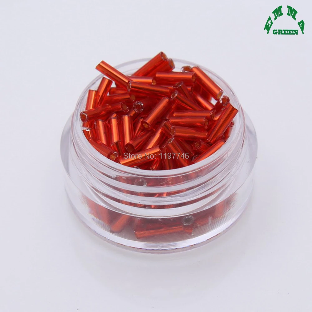 

Glass Beads Solid color Tube Shape Glass Beads 2*6mm Various colors Glass Seed Beads for Women Jewelry Making