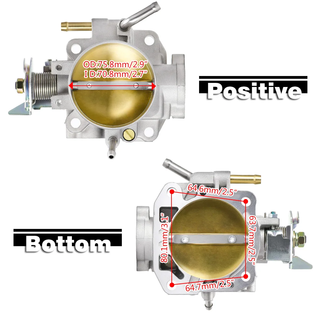 Алюминиевый серебристый впускной коллектор 70 мм корпус дроссельной заслонки для