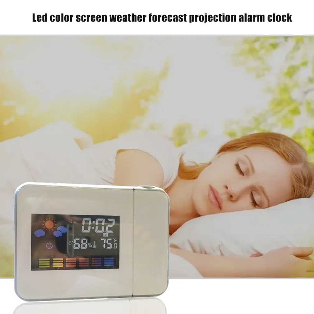 Светодиодный Будильник с цветным экраном термометр настольные часы