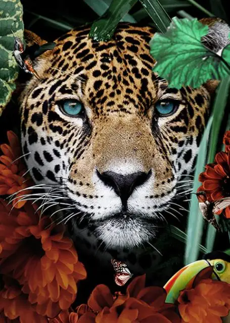 

Раскрашивание по номерам ручной леопард животные Масляные картины цвета с краской Рисование по номерам акриловые картины