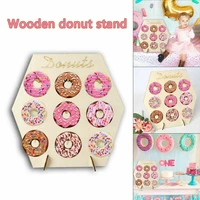 donut rack display party holder wedding decor birthday home shelf wooden candy table wall dessert stand