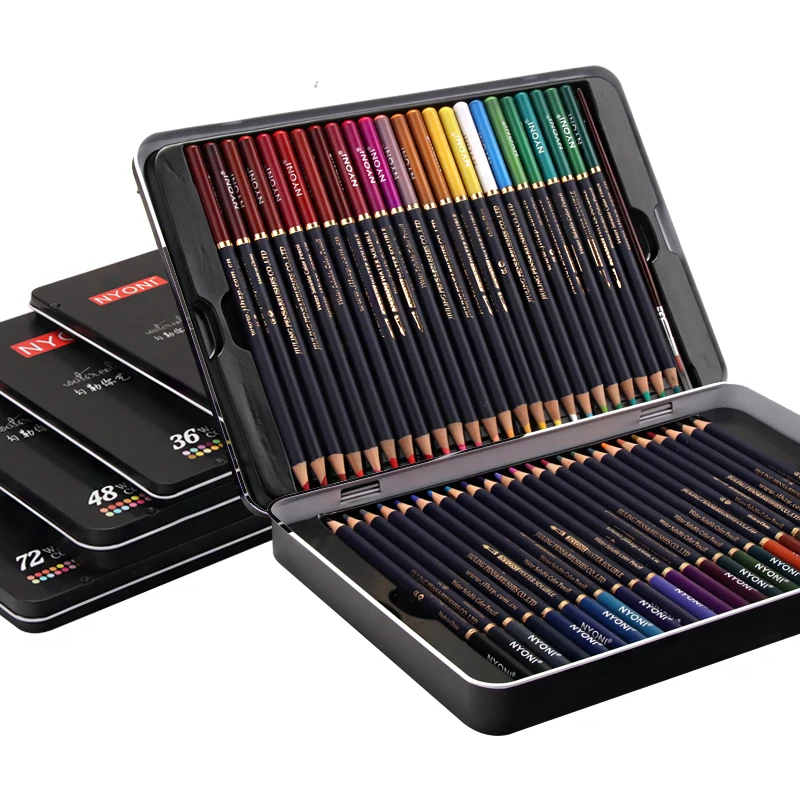 

NYONI 12/24/36/48/72 Colors Watercolor Pencils Set Drawing Colored Pencils Lapices De Colores Art Sketch Colour Pencil