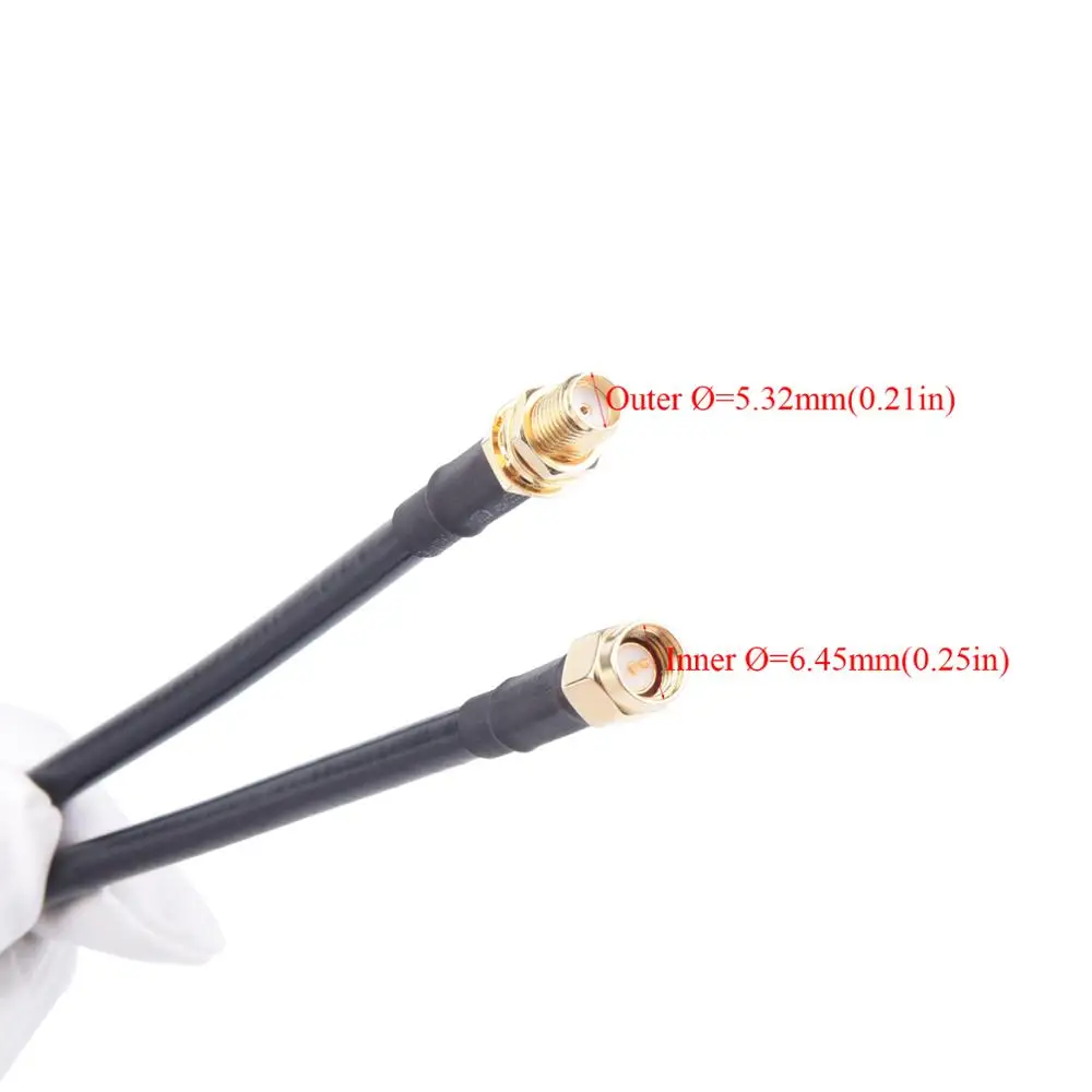 RU Warehouse 30M RG58/50-3 RF Coaxial Cable SMA/N Female/Male to Male Extension Wire For Amplifier Signal Booster Antenna