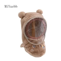 winter child kid boy girl hat plush earmuffs warm all in one protective face mask windproof cute baby rabbit hedging cap 3mz11