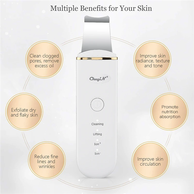 Ультразвуковой скребок для лица устройство чистки кожи удаления черных точек