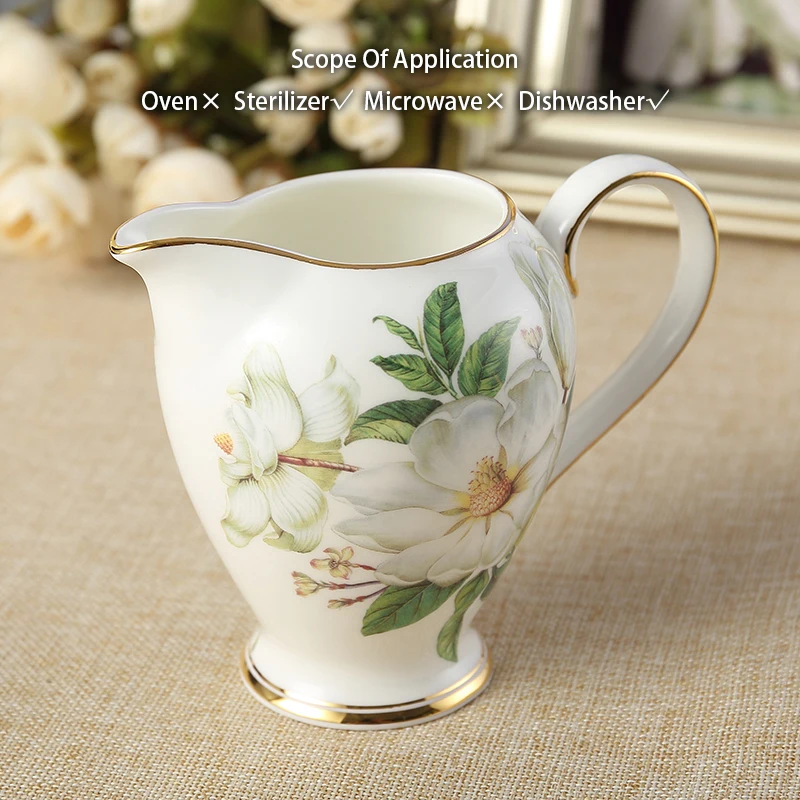 Bone China Camellia Coffee Set British Porcelain Tea Ceramic Pot Creamer Sugar Bowl Teatime Teapot Cup Mug Coffeeware | Дом и сад