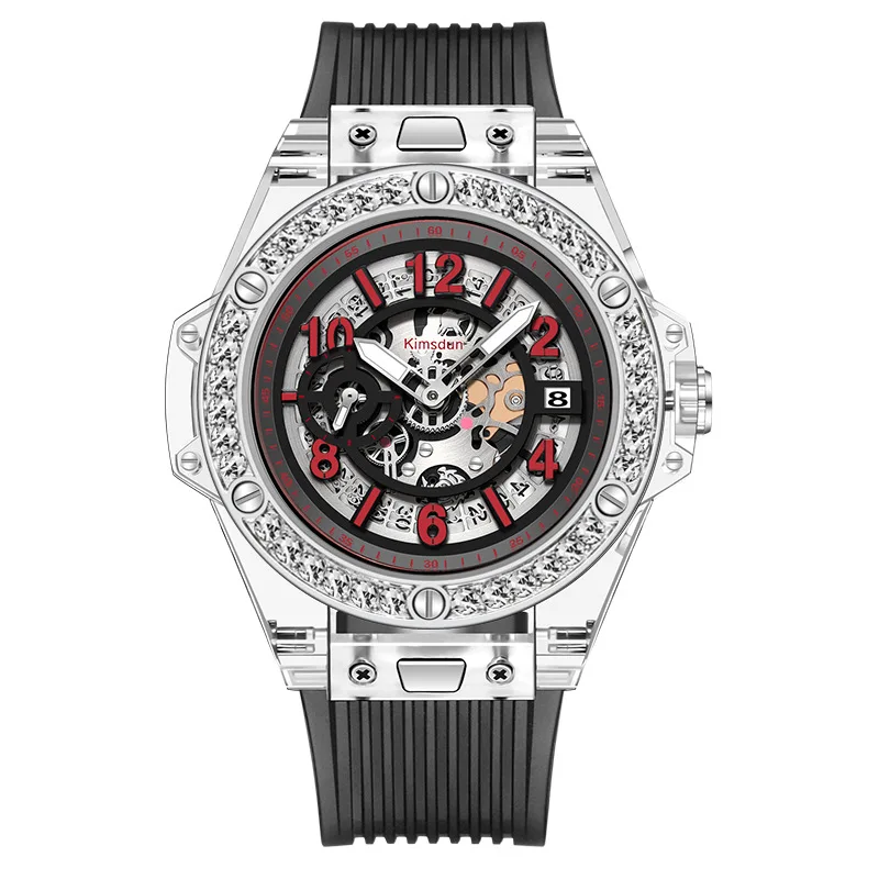 

2021 new creative transparent fashion watch men and women couple watch waterproof silicone calendar quartz watch wholesale