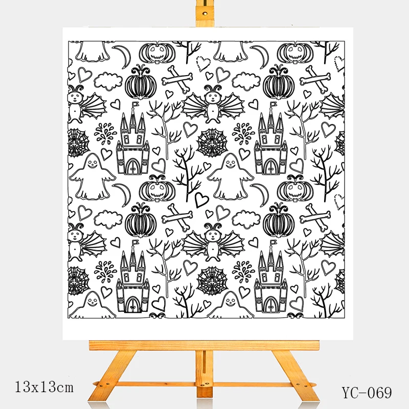 

ZhuoAng Halloween element dress up Clear Stamps/Card Making Holiday decorations For scrapbooking Transparent stamps 13*13cm