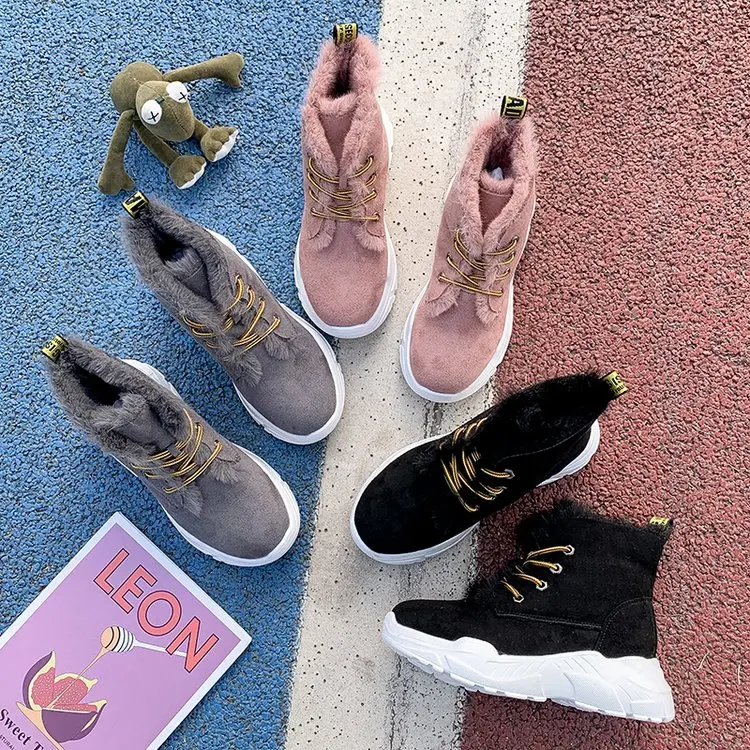 Aleafalling/Женская обувь зимние теплые ботинки на шнуровке для девочек уличные
