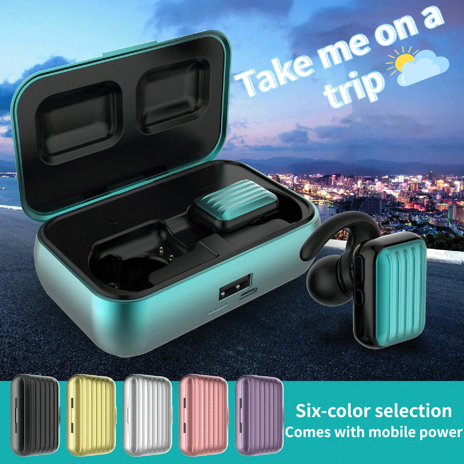 TWS Bluetooth Headset Touch With Mobile Power Earplugs Personality Creative Mini Suitcase Cute Gaming Wireless | Электроника