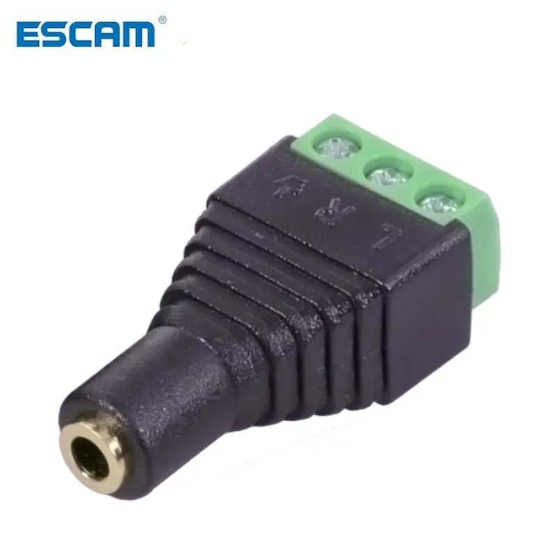 ESCAM 1 шт. 3 5 мм Jack Video AV Balun стерео гнездо в винтовой терминал разъем Женский pin