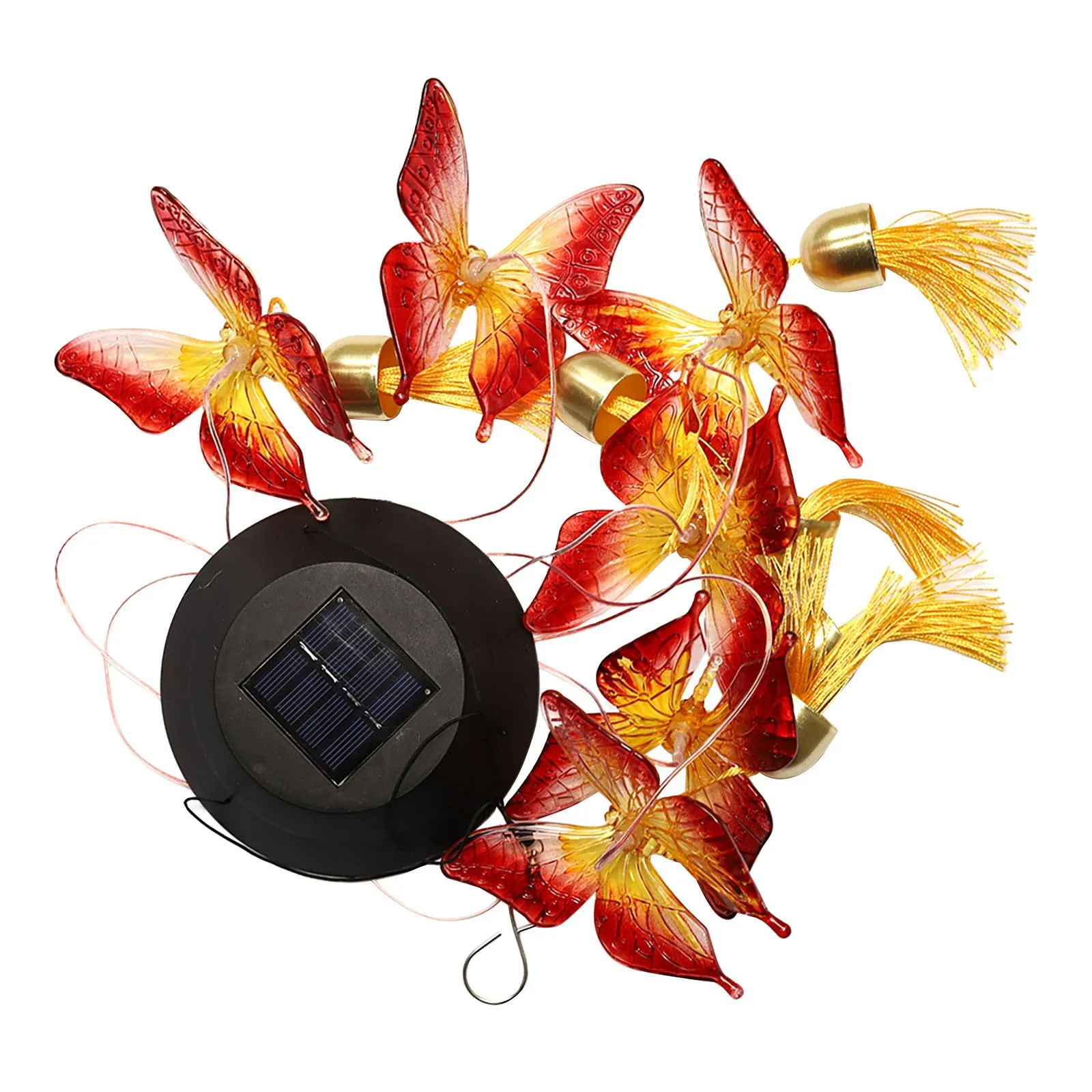 

7pc Colorful Butterfly Bell Wind Chime Solar Home Outdoor Garden Balcony Led Light Yard Garden Decoration
