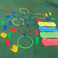 outdoor fun game hopscotch ring toy set high quality kindergarten indoor jump sensory integration training toy for kids sports