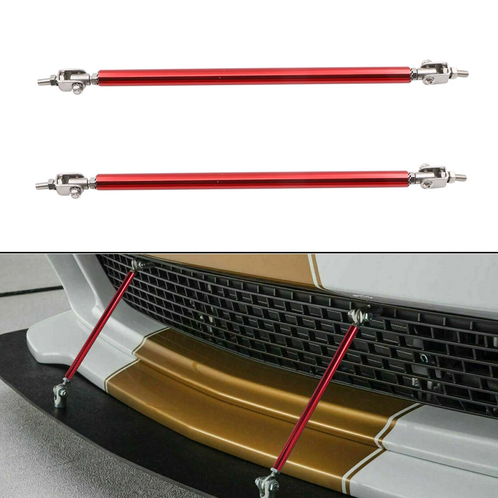 

2x Adjustable Red Auto Bumper Lip Splitter Strut Rod Tie Support Bars Spoiler Car Tuning Exterior Parts Universal Exterior Parts