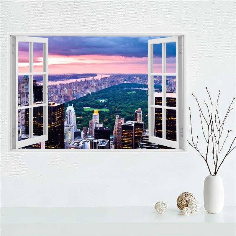 Изготовленный на заказ Новый город Йорк окон skyline плакат холсте из ткани
