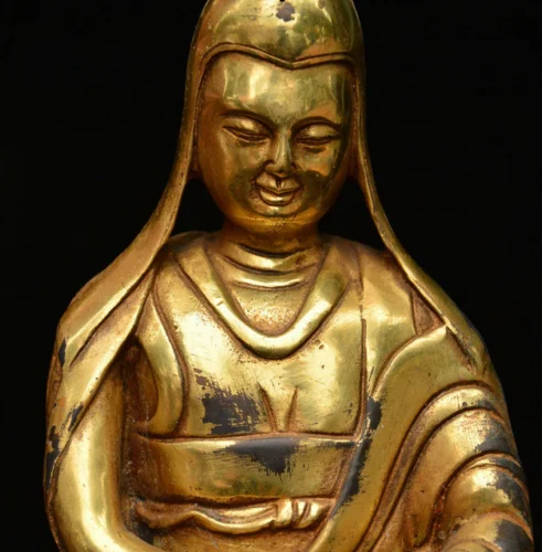 Старый тибетский буддизм Бронзовый свинка цонкапы лама Tsong хапа цонкапа статуя |