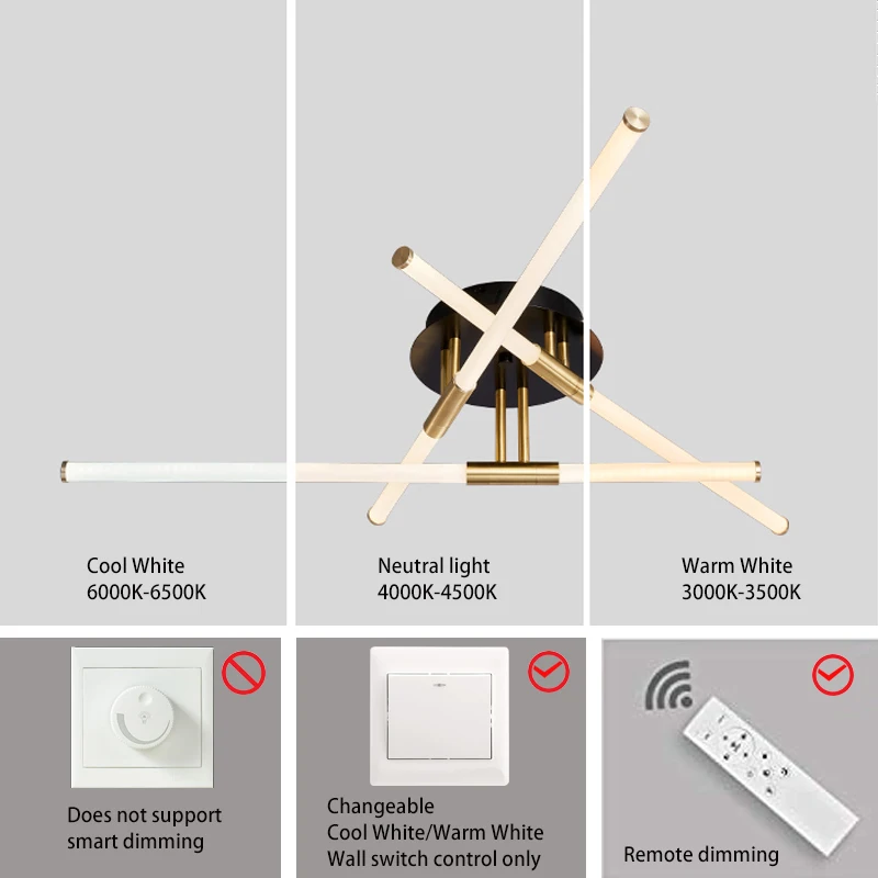 $93.60 LODOOO Modern Led Ceiling Lights Living Room Bedroom Black/Gold Restaurant kitchen Led Ceiling Lamps Acrylic Indoor Lighting