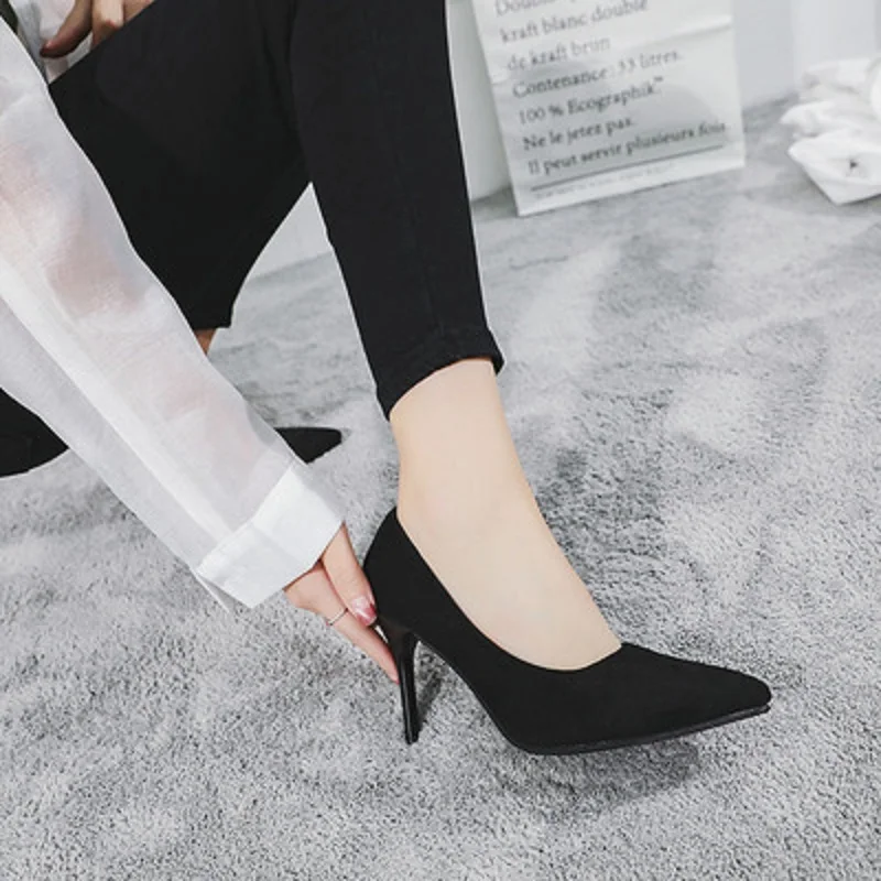 2019 г. новые весенние тонкие туфли корейские женские на высоком каблуке