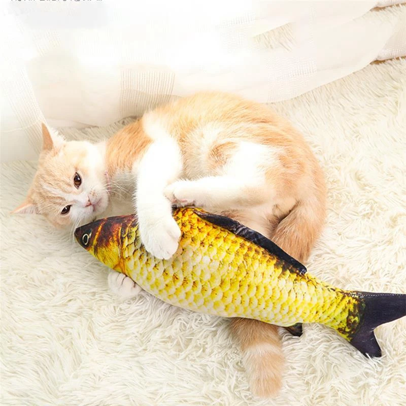 3D Artificial Fish Pet Cat Toy Catnip Household Products Bite Plush Pillow Dolls Simulation Toys | Дом и сад