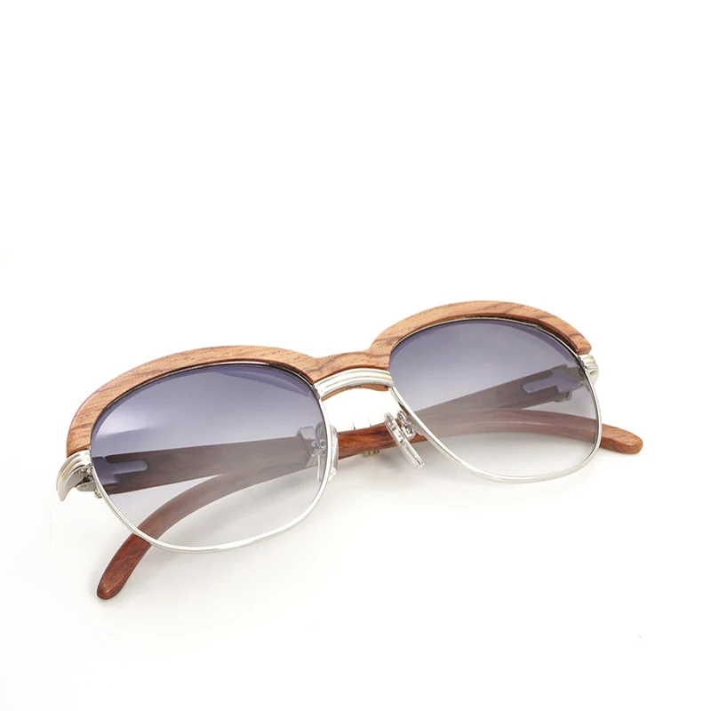 Винтажные мужские деревянные очки роскошные круглые солнцезащитные для женщин