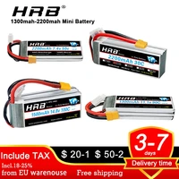 hrb 2s 3s 4s lipo battery 1300mah 1500mah 1800mah 2200mah with xt60 connector for fpv drone quadcopter jet airplne 380l rc car