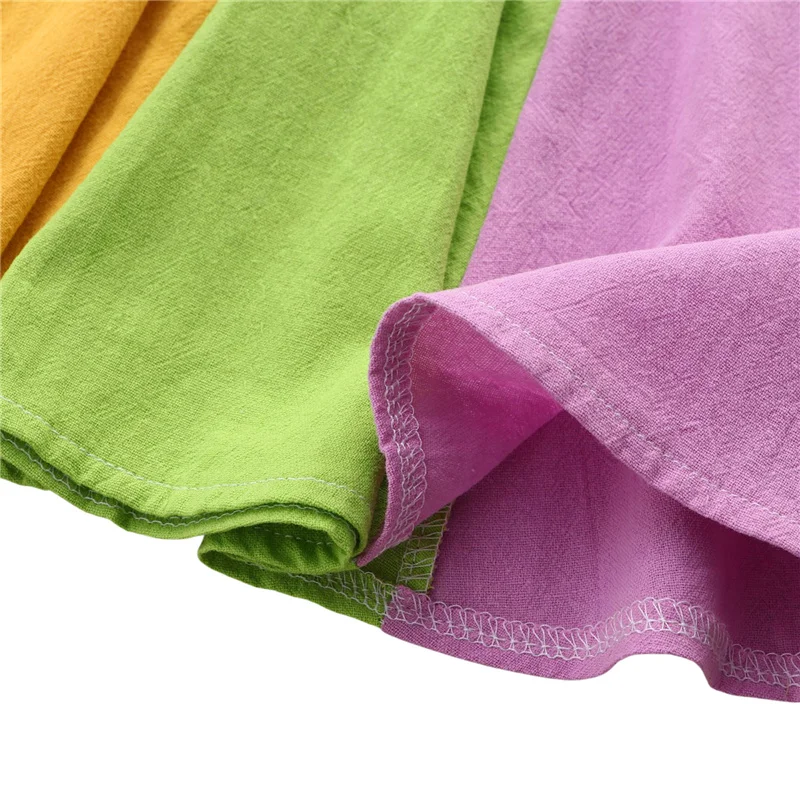 

Toddler Baby Girls Casual Cotton Dress,Children Girls Fashion Rainbow Polka Dot Stitching A-line Mid-length Dress,18Month-6Year