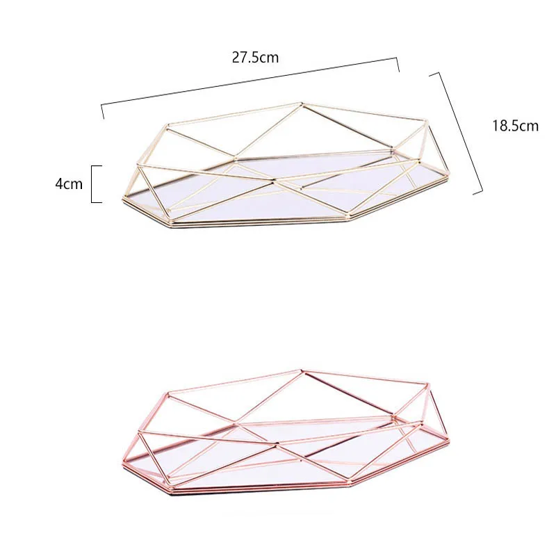 Exquisite Metal Cosmetics Tray Gold Oval Fruit Plate Desktop Makeup Jewelry Display | Дом и сад