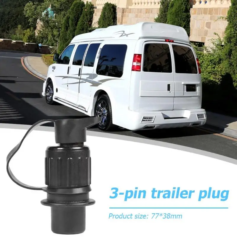Waterproof 12V 3 Pin Electrical Cable Connector Plug for Trailer Caravan Truck Suitable Brake and Auxiliary Power Supply New | Автомобили