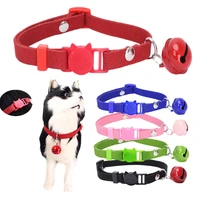 pet cat collar with bell accessories gatos necklace breakaway dog supplies personalized safety collier small red pink hot sale