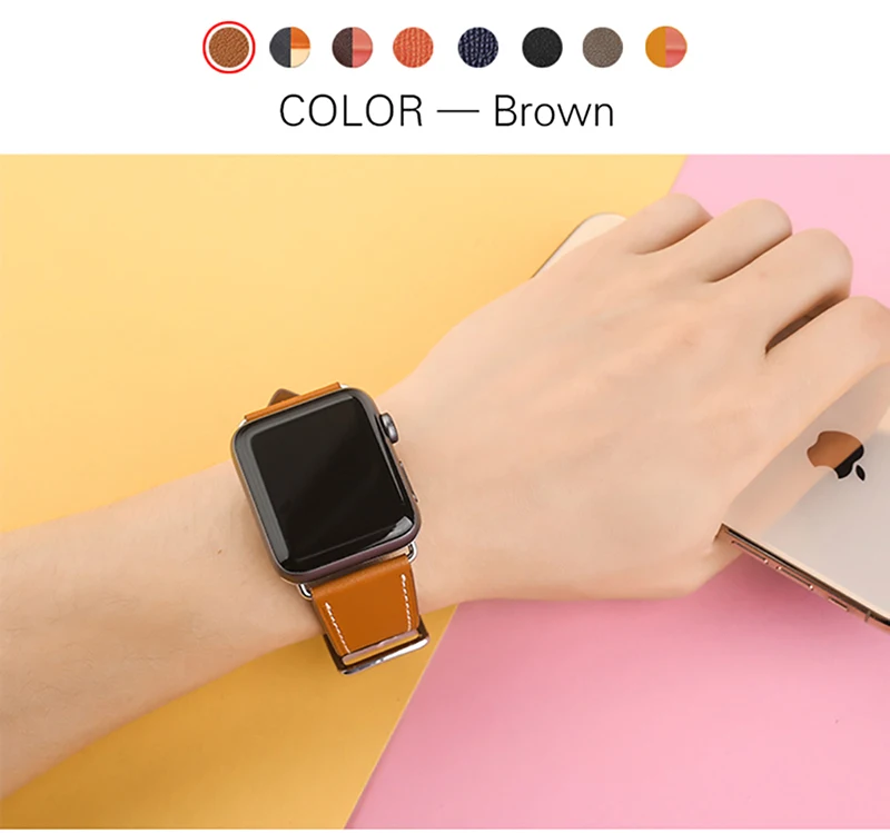 Kebitt, натуральная кожа, для мужчин и женщин, ремешок для apple watch, серия 5, 4, 3, 2, 1, iwatch, ремешок, 38, 40 мм, 42, 44 мм, ремень, одиночный тур, полосы