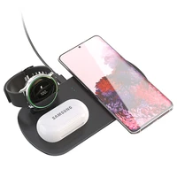 3 in 1 wireless charger station for samsung galaxy watch earphone s20 s21 ultra 15w fast charging base for iphone 11 12 huawei