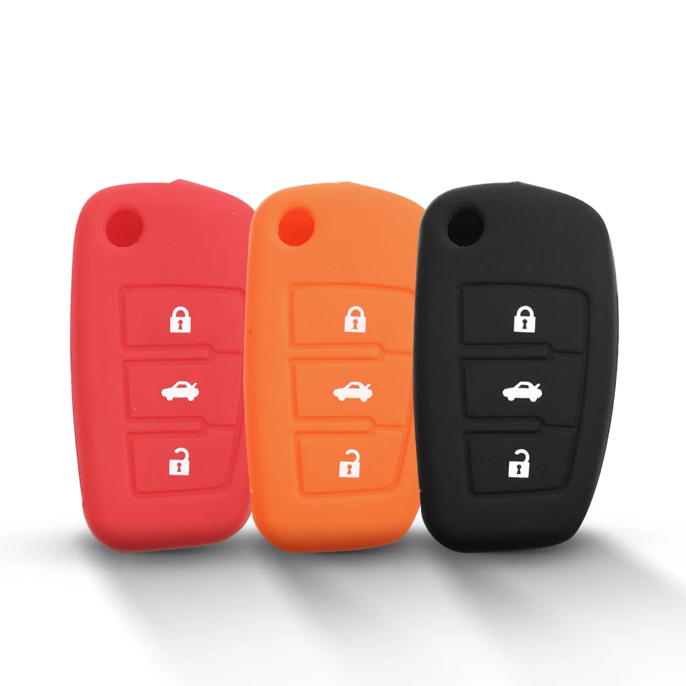 Складной силиконовый чехол KEYYOU с 3 кнопками для Audi A3 A4 A6 A8 TT|key fob holder|fob coversilicone key |