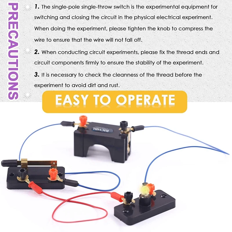 

Labs Physics Experiment Basic Beginner Circuit Kit, Including Interconnect Circuit Wire,Single Pole Single Throw Switch