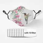 Маска для лица с колибри и цветами, унисекс, для взрослых