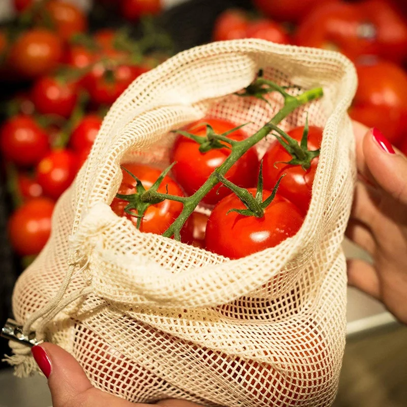

12 Pcs Reusable Agricultural Products Packaging Bags, Organic Cotton Mesh Bags for Shopping, Fruit Storage Bags
