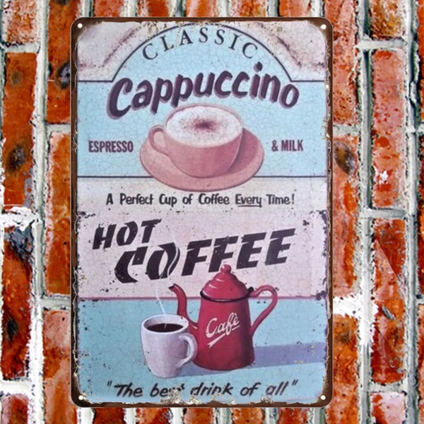 

Coffee Retro Vintage Poster Metal Tin Sign Vintage Poster Restaurant Decoration Painting