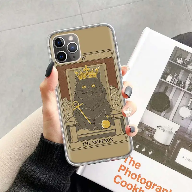 Чехол для телефона с рисунком кошки таро в Таро iPhone 14 13 Pro 11 15 Art 12 XR X XS Max 7 8 6S Plus SE