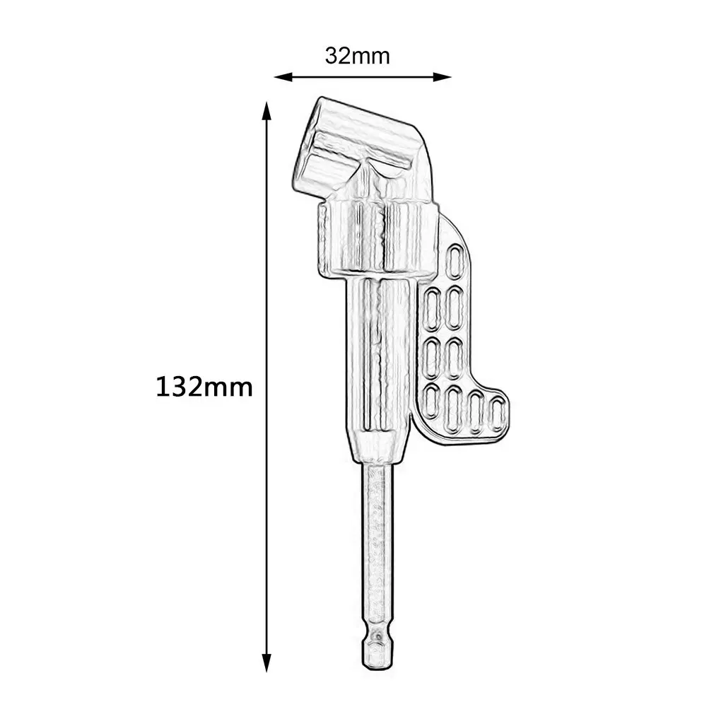 

105 Degree Right Angle Drill Extension Shank Quick Change Driver Drilling Screwdriver Magnetic 1/4 Hex Socket Close Corner Tool