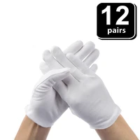 24pcs white gloves 12 pairs soft cotton gloves coin jewelry silver inspection gloves stretchable lining glove
