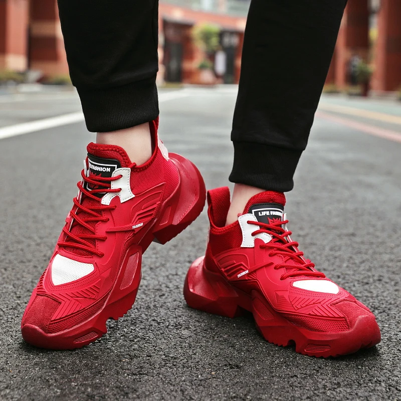 Men's Fashion Running Shoes Breathable Clunky Sneakers Casual Sport Comfortable Lace up | Обувь