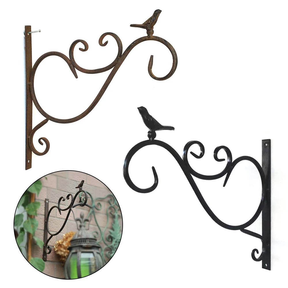 

Metal Plant Flowerpot Basket HangerWall Hanging Balcony Plant Flower Pot Wrought Iron Hooks Hanging Plant Bracket Decor