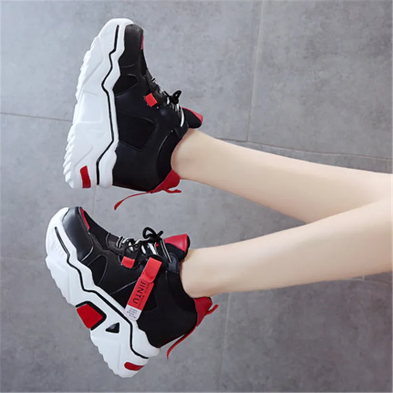 Womens Sneakers Trainers Platform Wedges Chunky Sneakers Black Sneakers Women Casual Shoes Woman Baskets chaussures femme