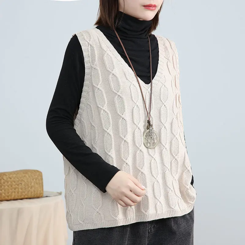 Женский трикотажный жилет с геометрическим узором повседневный облегающий