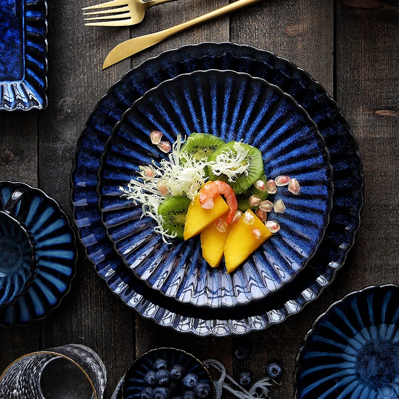 

Европейская керамическая тарелка в стиле ретро, кружевное украшение, тарелки для фруктов и салатов, креативный органайзер для десертов и по...