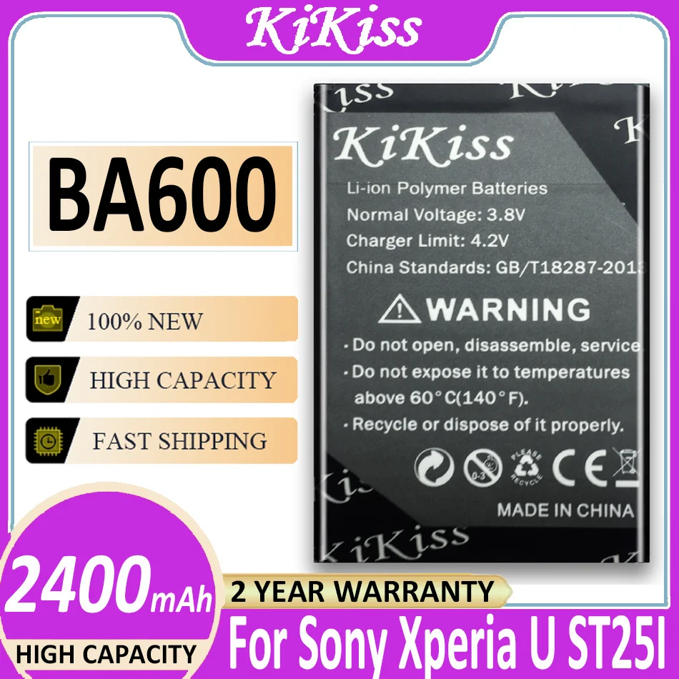 

Оригинальный аккумулятор KiKiss 2400 мАч BA600 для Sony Xperia U ST25I St25a St25 аккумулятор Kumquat