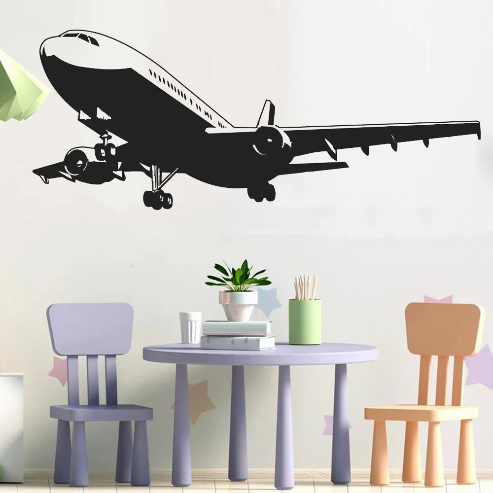 

Airplane Wall Decal Living Room Home Decor Vinyl Large Wall Stickers For Office Backgroud Wall Ornament Kids Room Murals Y439