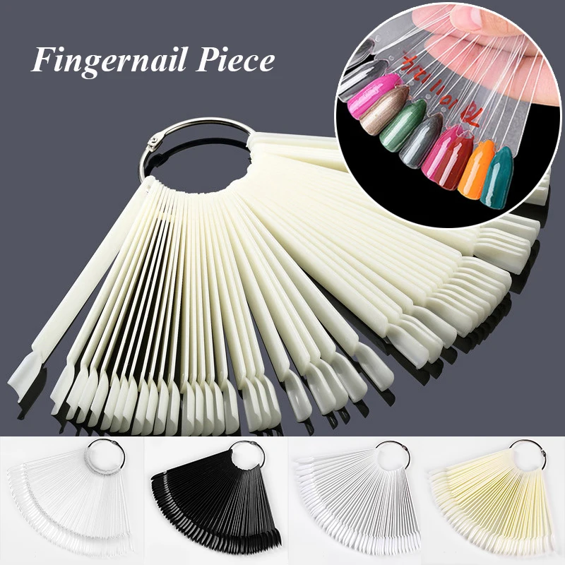 

50PCS Oval Head Nail Polish Color Card Nail Color Display Practice Swatches Nail Polish Palette Tips Nail Art Templates Nail Art
