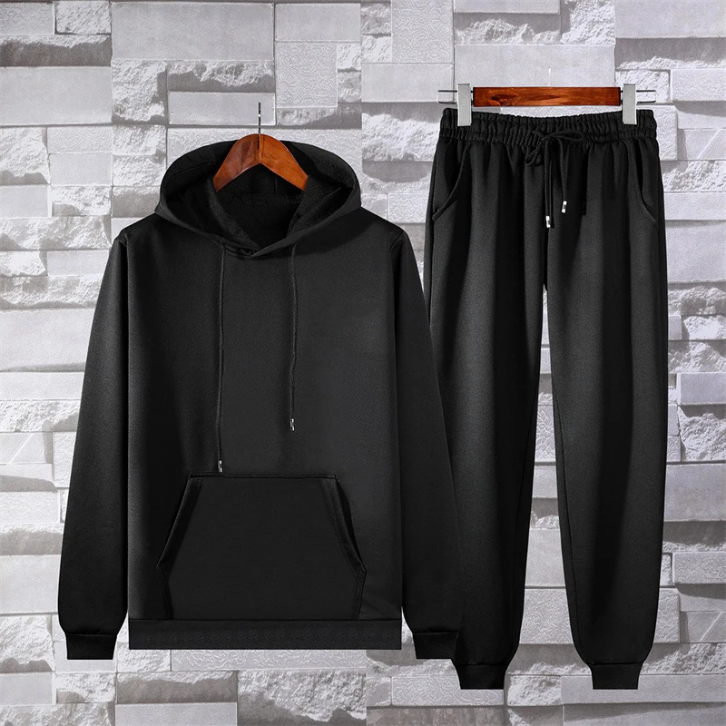 

New Arrival Fashion Set Sportswear Men Spring Autumn Hooded Running Casual Hoodies Plus Size M L XL 2XL 3XL 4XL
