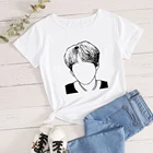 Летние женские футболки BTS Топы с коротким рукавом футболки с круглым вырезом повседневные bts футболка женскийпопулярная модная популярная футболка